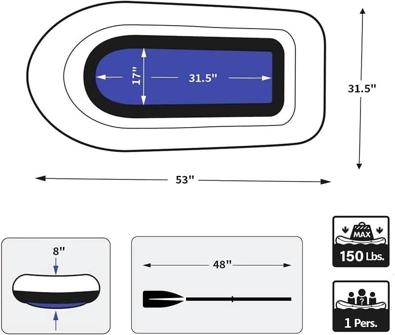 PLKO Inflatable Boat,Swimming Pool and Lake Inflatable Boat - Image 2